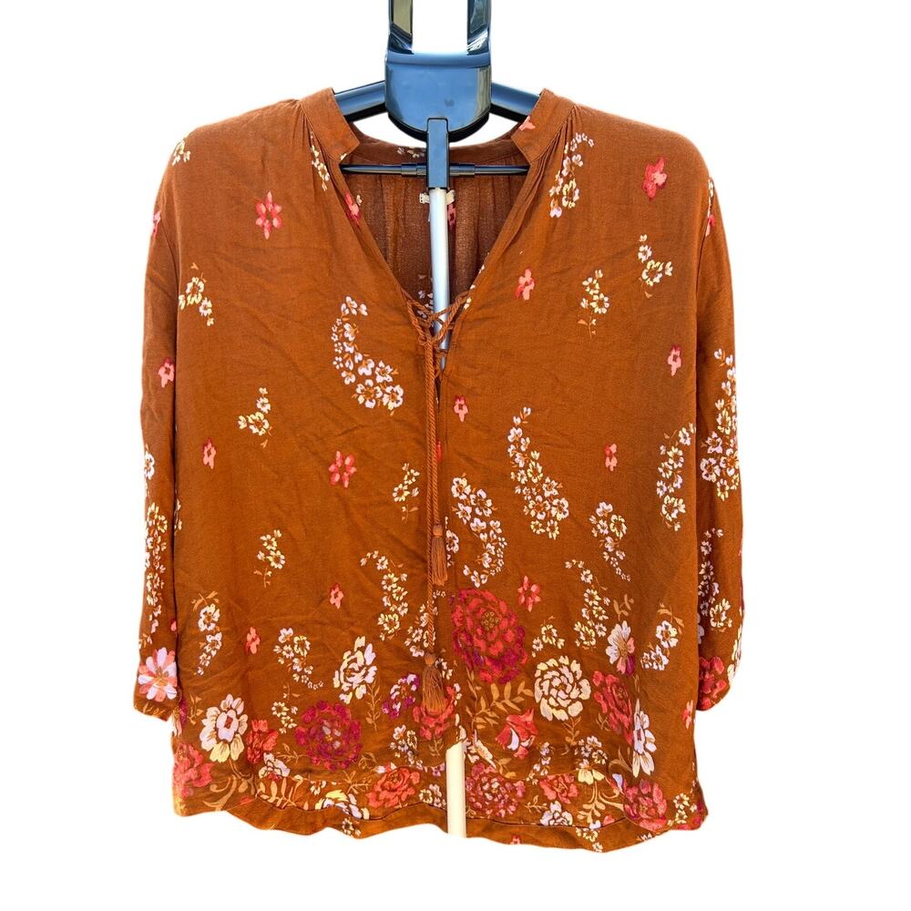 Ecote Urban Outfitters Embroidered Sleeve Boho Top Small